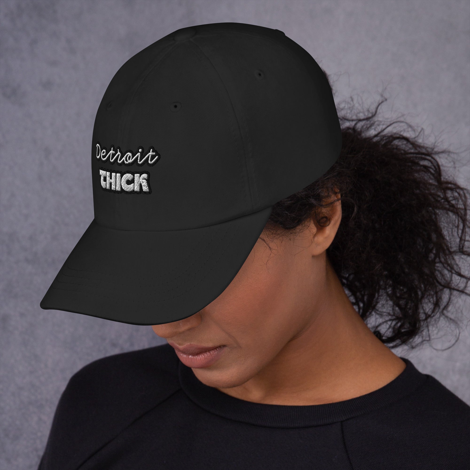 Detroit THICK embroidered bad hair day mom hat