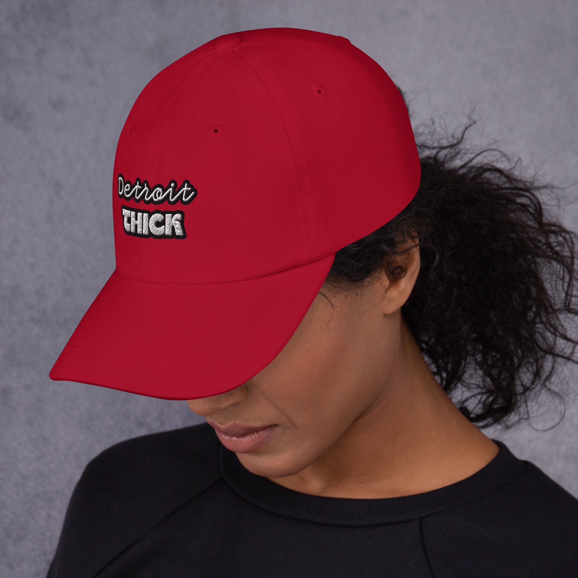 Detroit THICK embroidered bad hair day mom hat