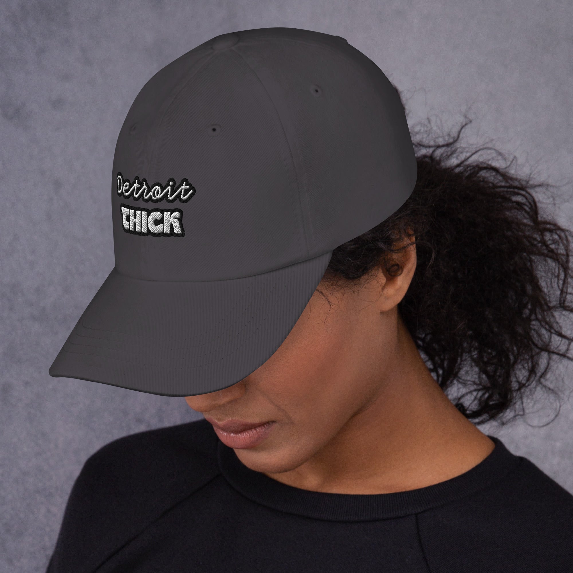 Detroit THICK embroidered bad hair day mom hat