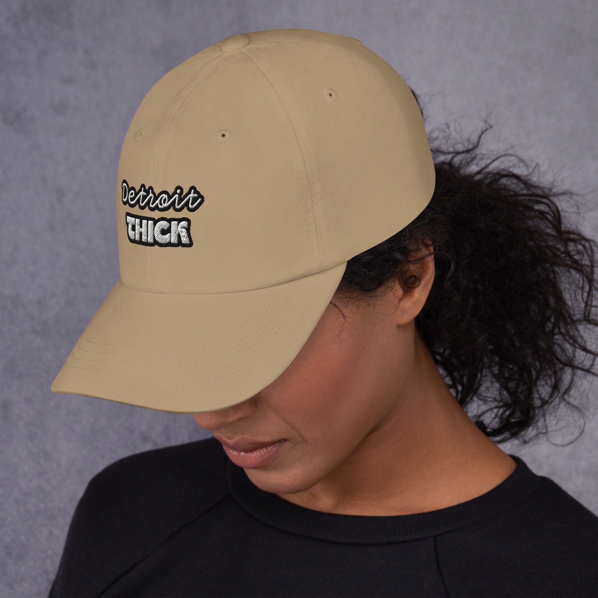 Detroit THICK embroidered bad hair day mom hat