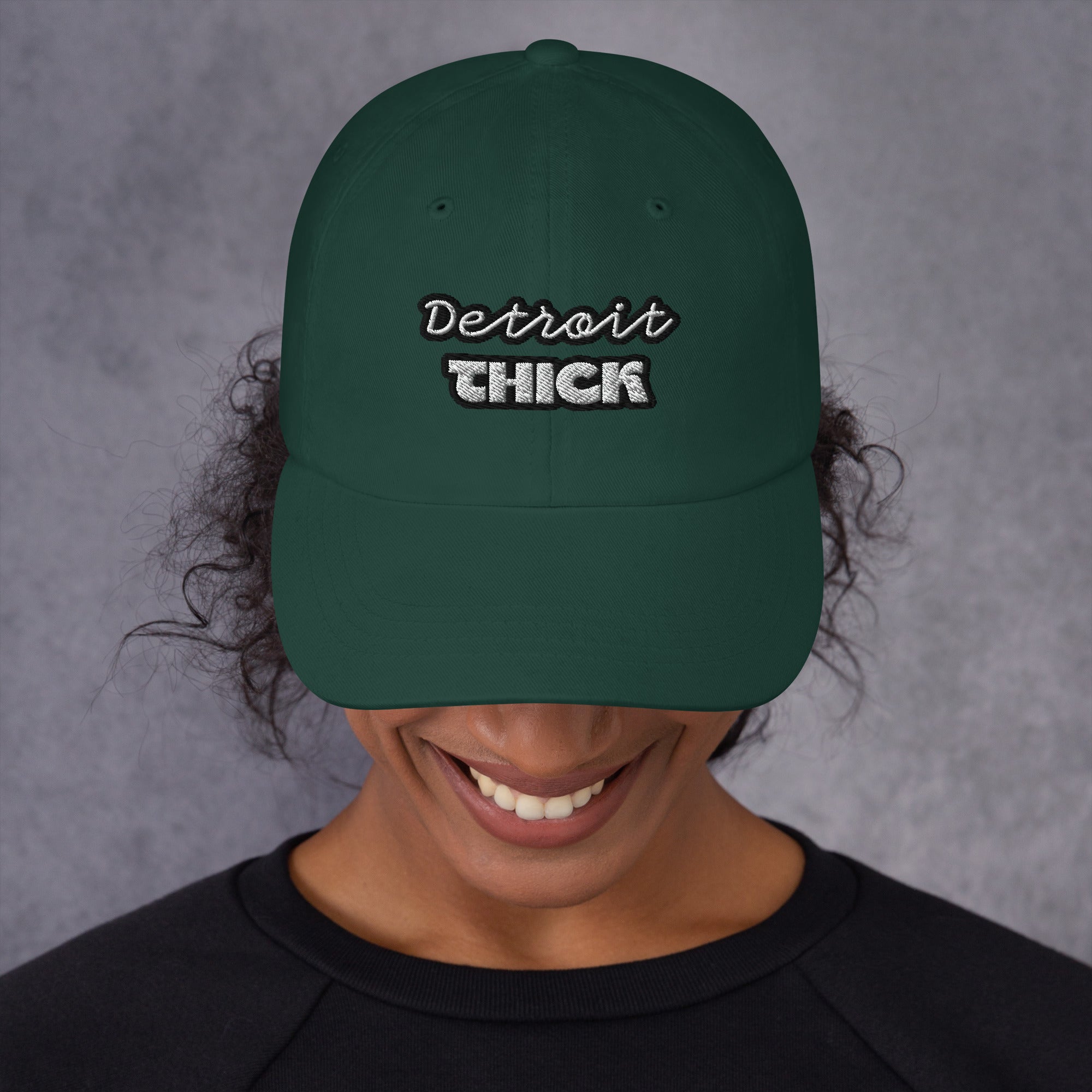Detroit THICK embroidered bad hair day mom hat