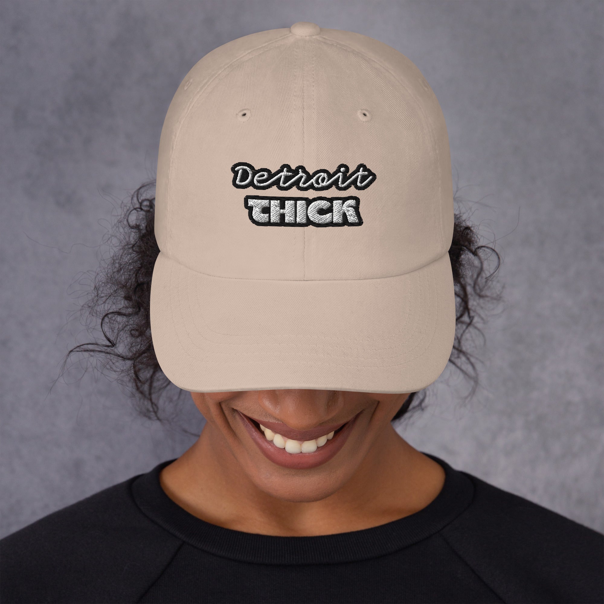 Detroit THICK embroidered bad hair day mom hat