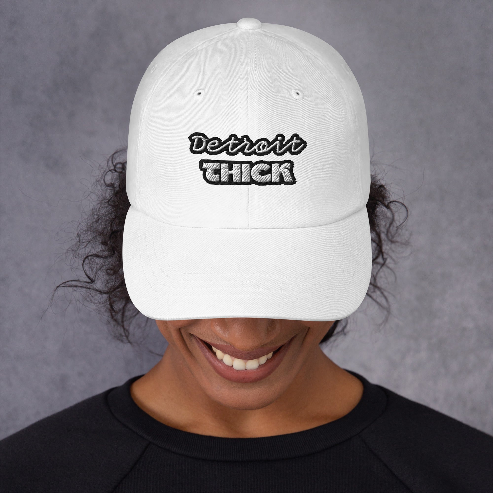 Detroit THICK embroidered bad hair day mom hat