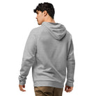 Man wearing Under Armour® x Signature embroidered grey fleece hoodie shown from back.