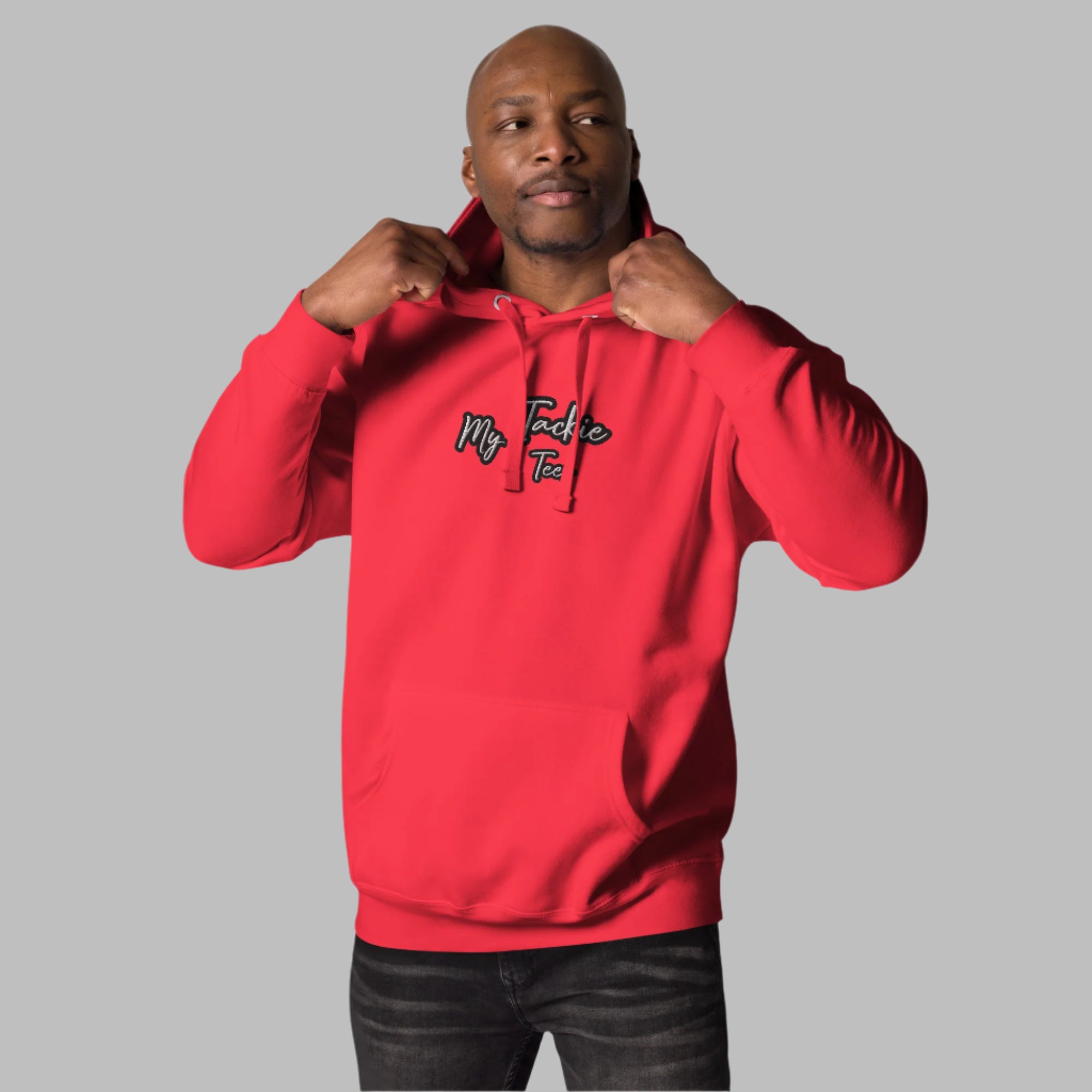 My Tackie Tees TrendSetter men's embroidered hoodie premium streetwear - front view