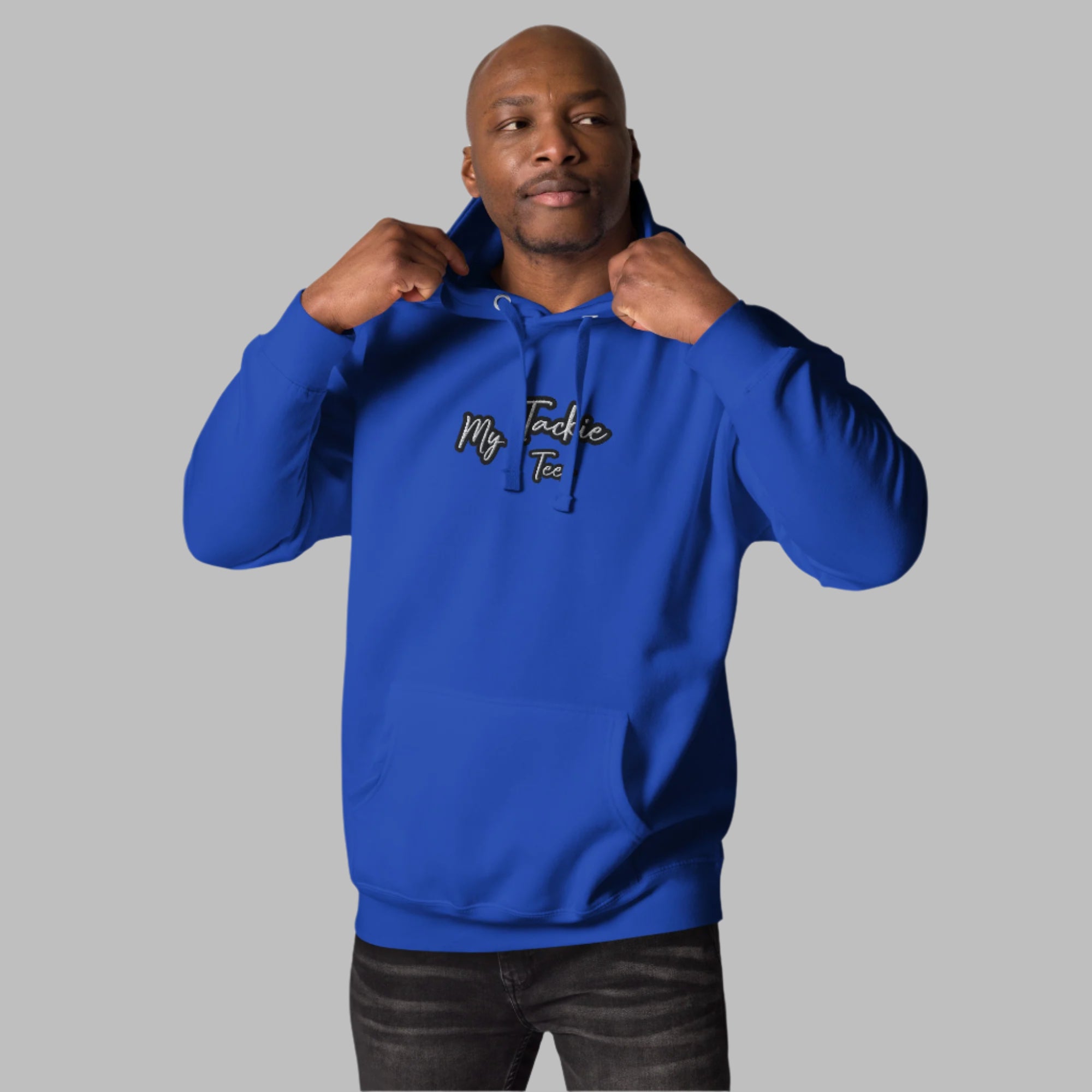 My Tackie Tees TrendSetter men's embroidered hoodie premium streetwear - front view