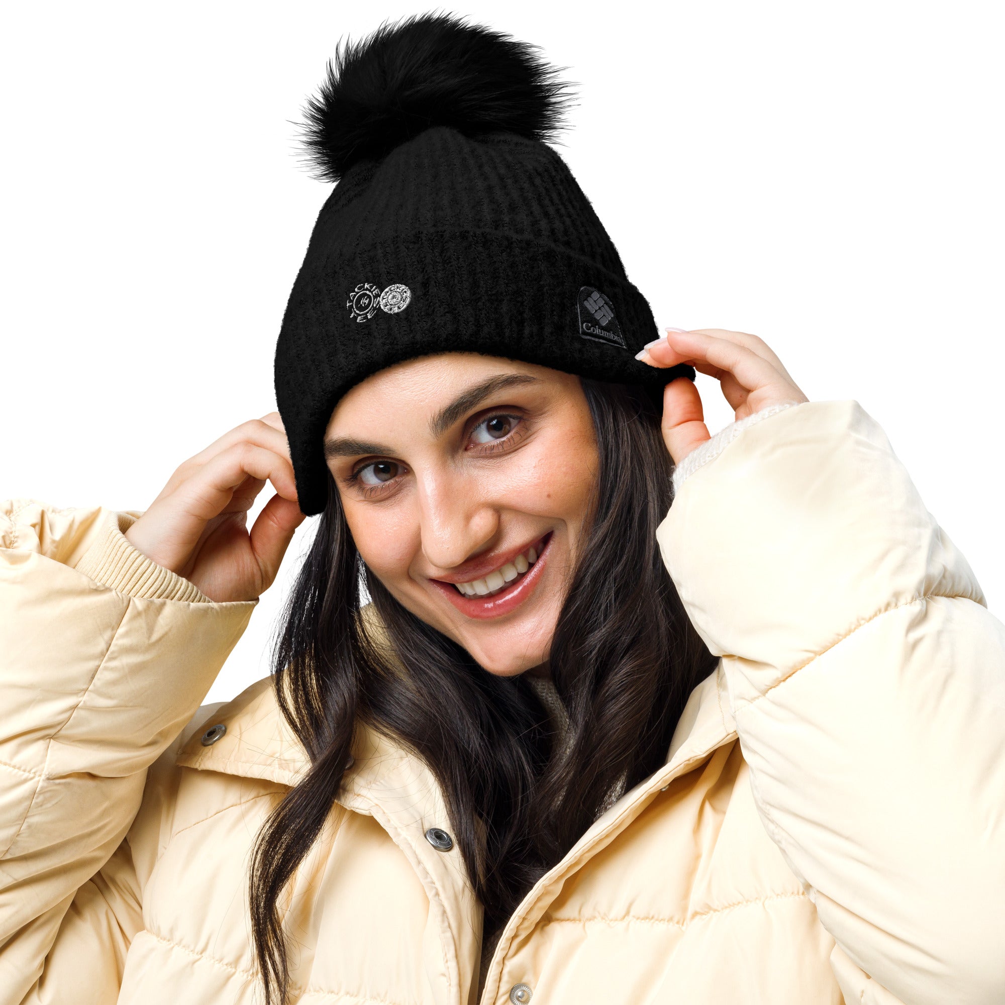 Columbia pom-pom beanie | signature embroidered