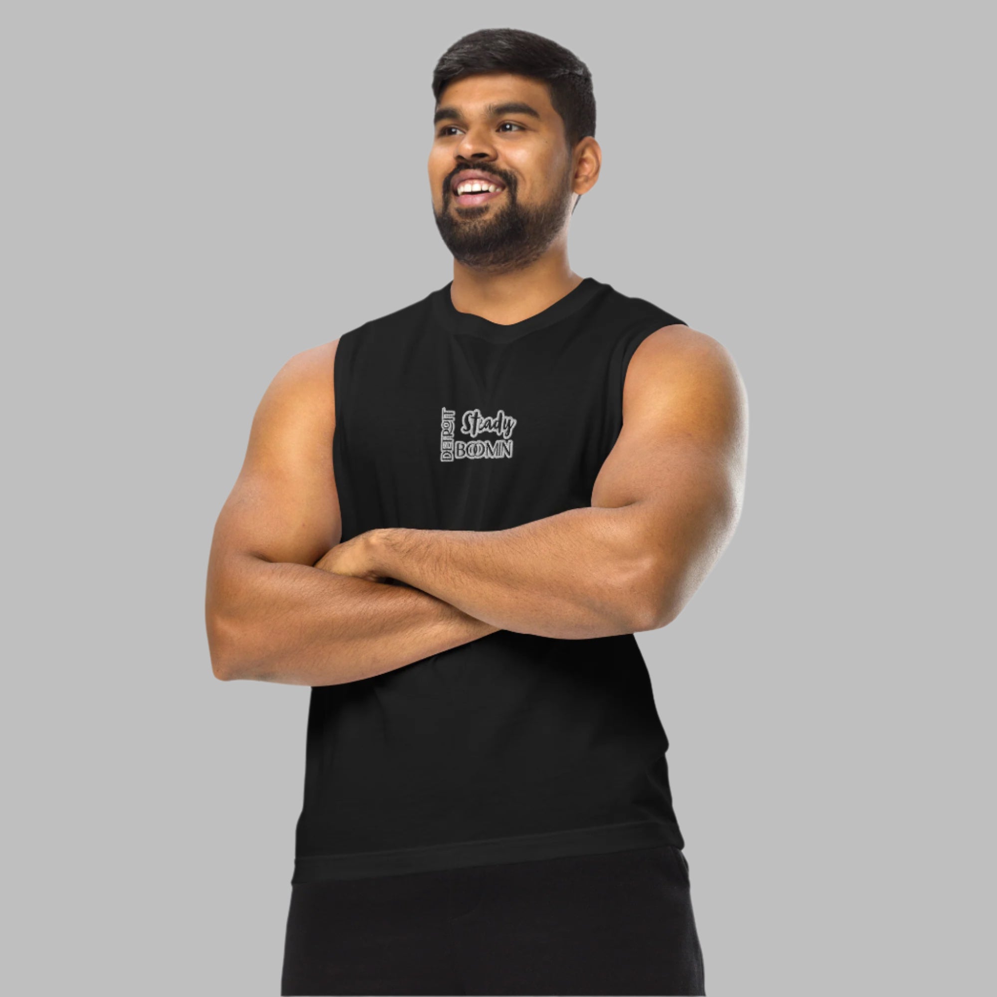 Detroit Steady Boomin muscle shirt in [color] - stylish comfortable My Tackie Tees design