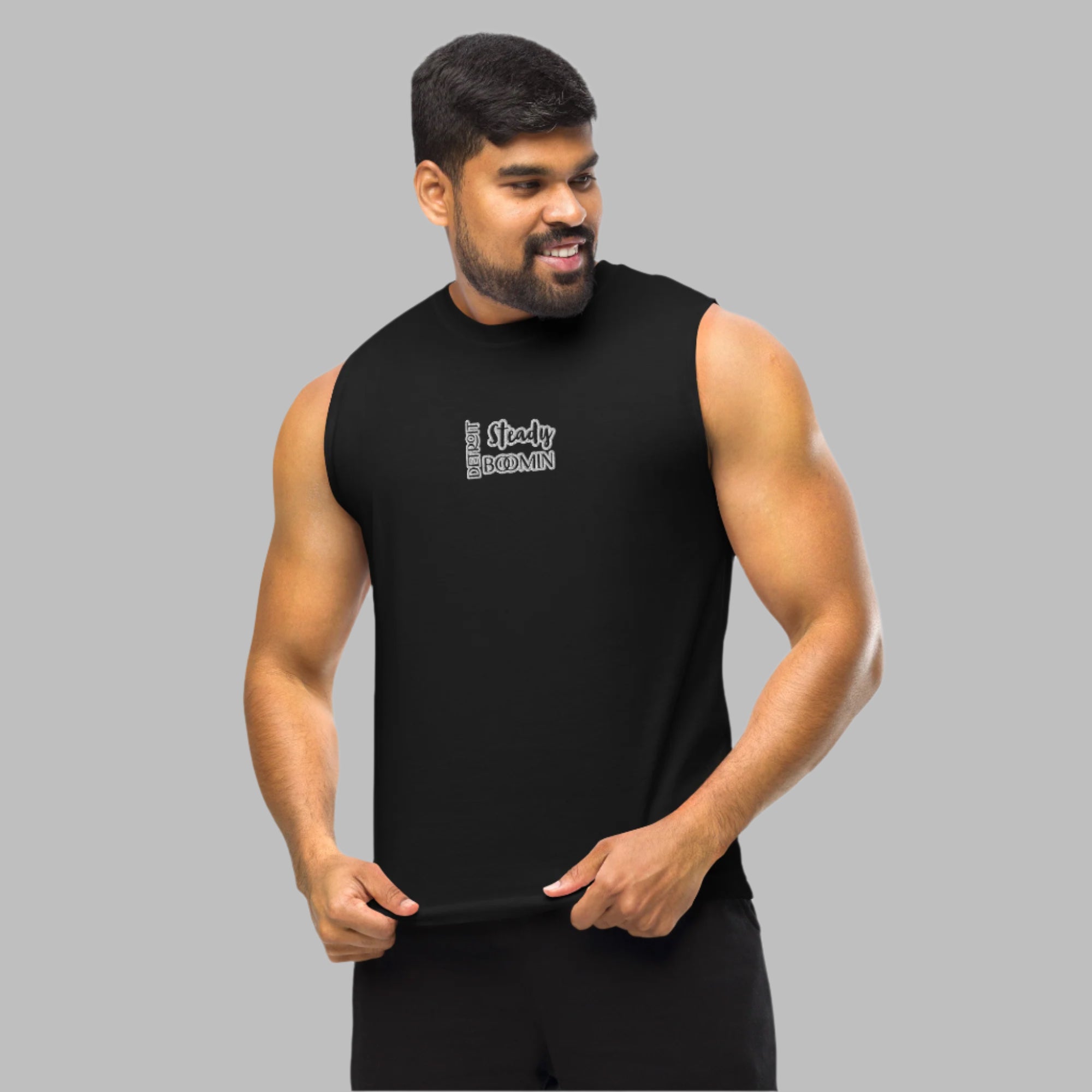 Detroit Steady Boomin muscle shirt in [color] - stylish comfortable My Tackie Tees design