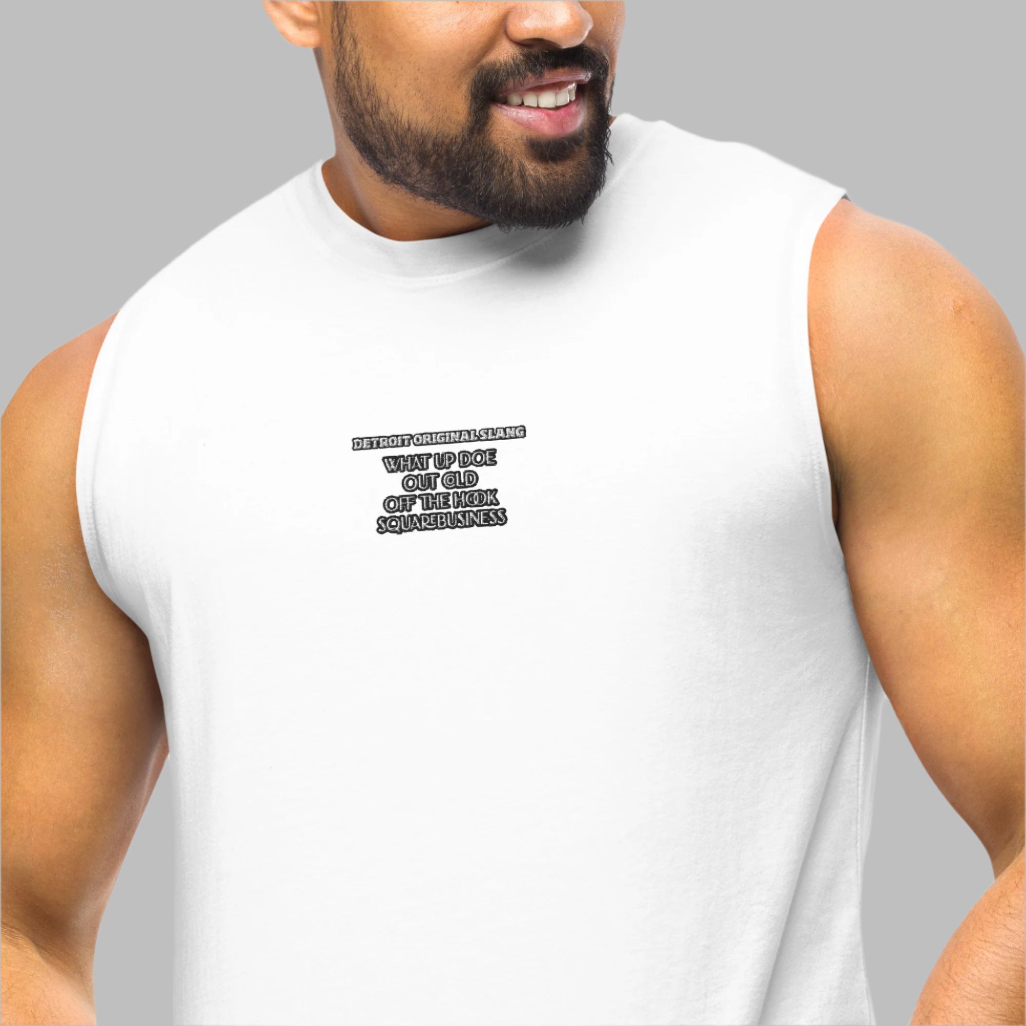 Detroit Original Slang muscle shirt with premium embroidery