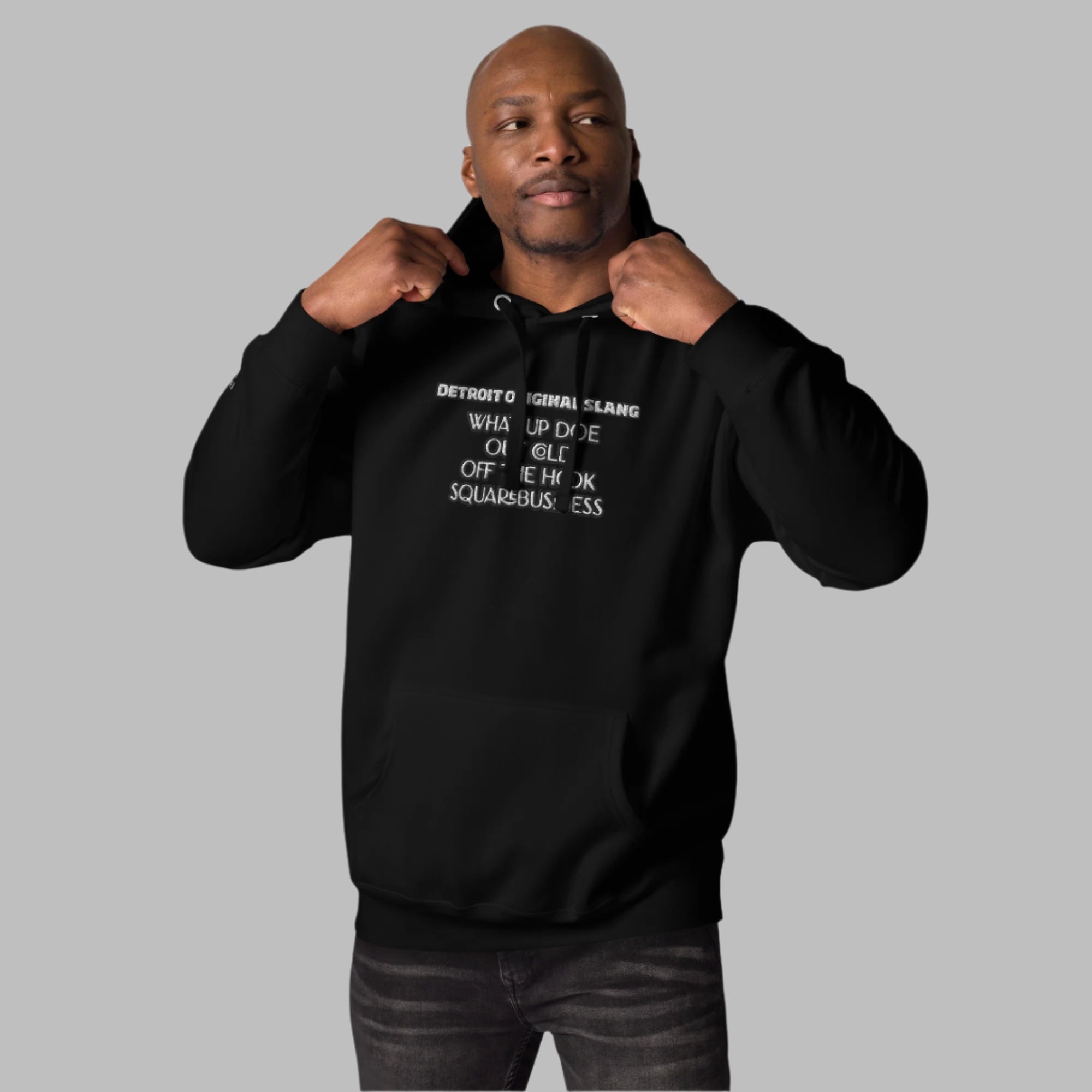 Detroit Original Slang embroidered hoodie with front pouch pocket - comfortable stylish apparel for Detroit enthusiasts