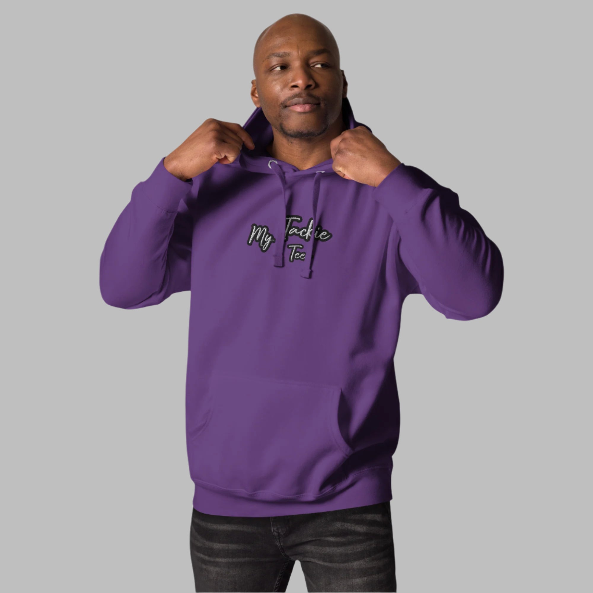My Tackie Tees TrendSetter men's embroidered hoodie premium streetwear - front view