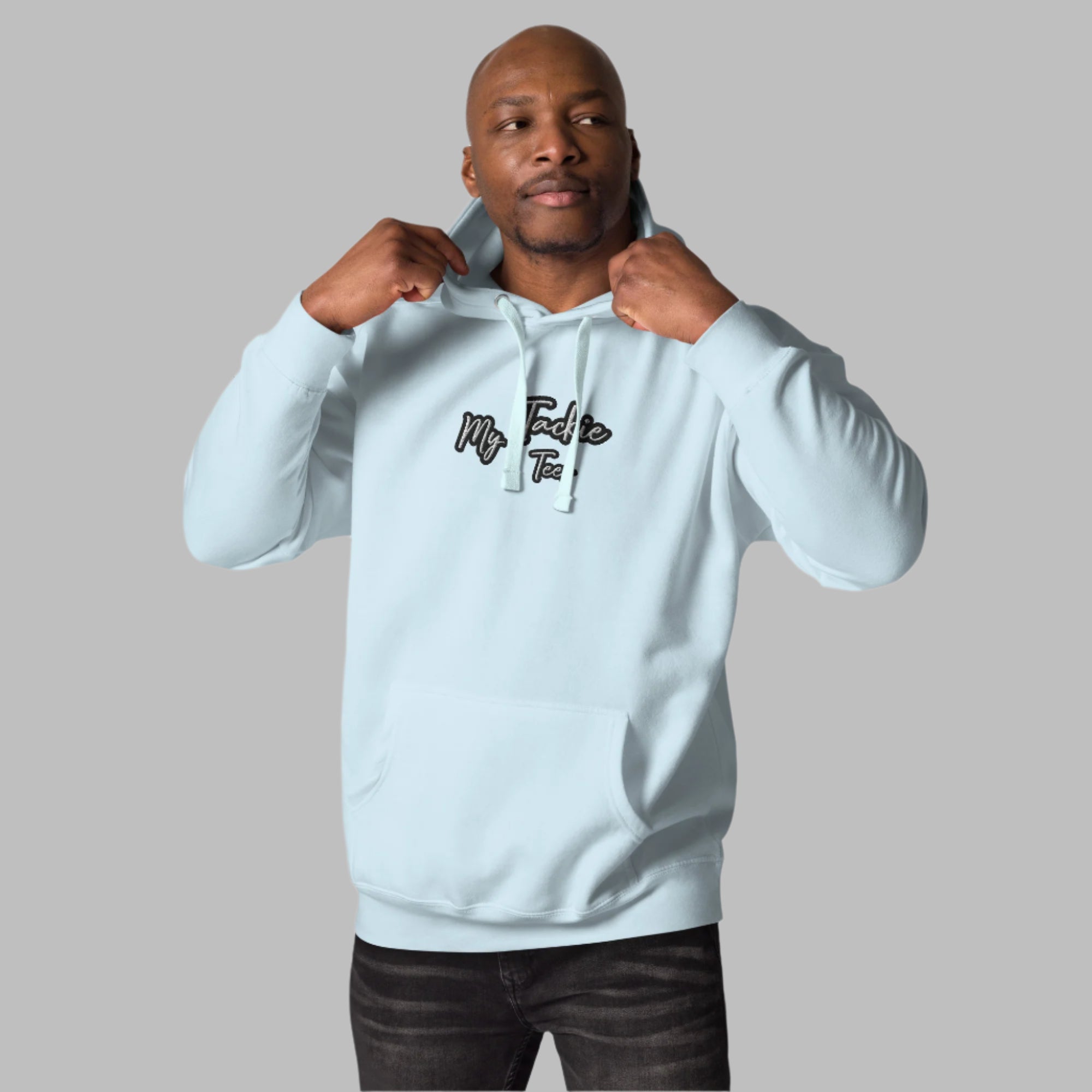 My Tackie Tees TrendSetter men's embroidered hoodie premium streetwear - front view