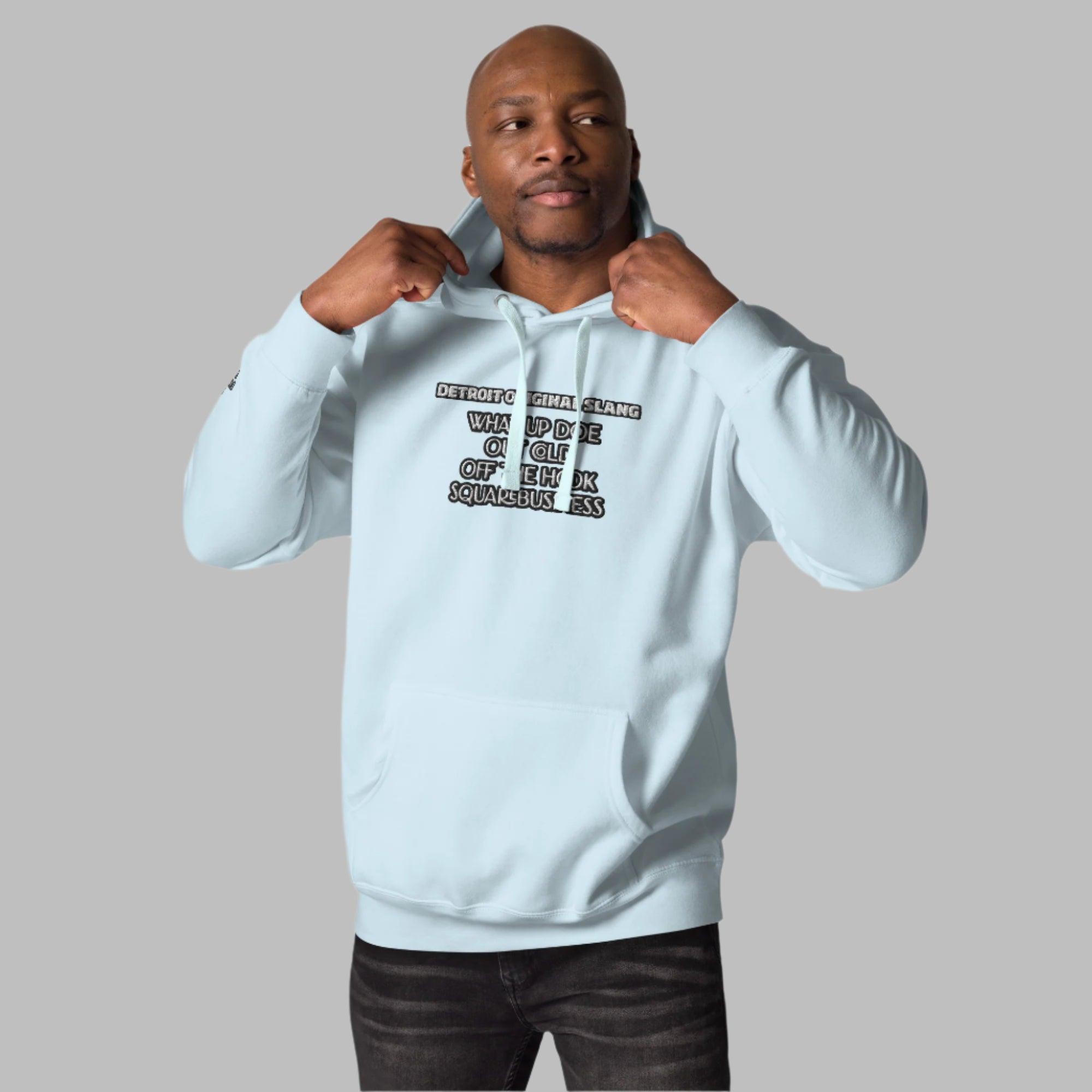 Detroit Original Slang embroidered hoodie with front pouch pocket - comfortable stylish apparel for Detroit enthusiasts